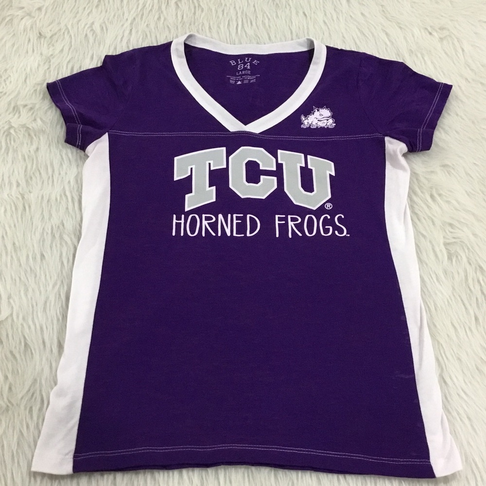 TCU horn frogs women’s school spirit purple burn out t shirt size large
